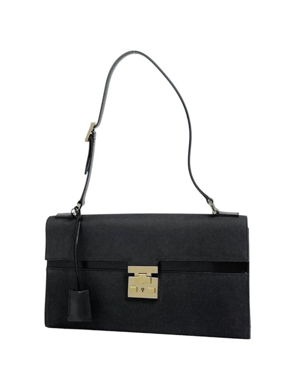 Gucci Logo Shoulder Bag Canvas Black